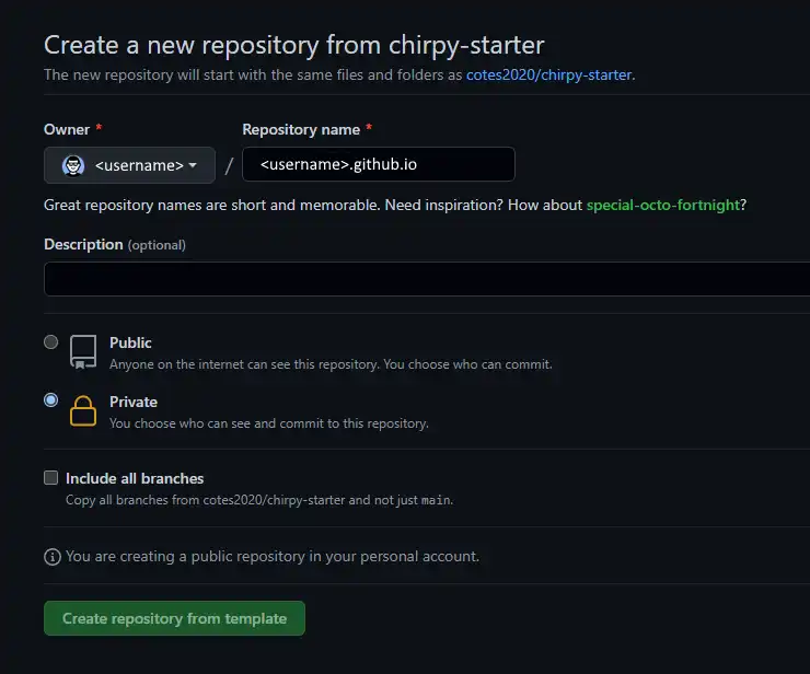 Chirpy Starter
